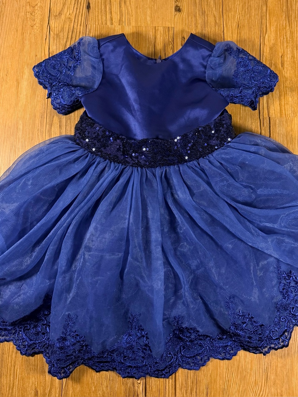iEFiEL Baby Girls Royal Blue Lace Tulle Sequin Formal Dress 3-6 Months
